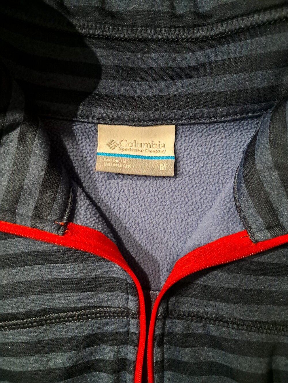 Columbia Women Navy Striped Jacket with Red Trim
